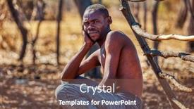  Presentation with cattle - Slide set featuring african-man-in-a-village background and a tawny brown colored foreground