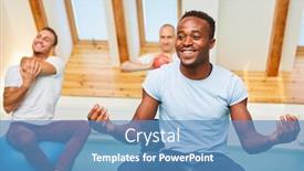  Presentation with inner peace - Presentation design enhanced with african-man-in-a-wellness background and a teal colored foreground