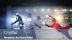  Presentation with virtual - PPT theme enhanced with african-man-in-virtual-helmet background and a ocean colored foreground