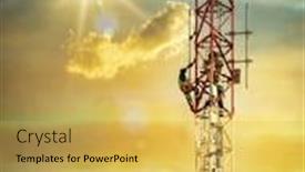  Presentation with maintenance - Audience pleasing presentation theme consisting of african-man-inspecting-and-performing backdrop and a yellow colored foreground