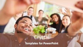  Presentation with selfie - Theme featuring african-man-makes-selfie background and a red colored foreground