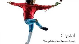  Presentation with flower - Slide deck consisting of african man offering flower silhouette background and a white colored foreground