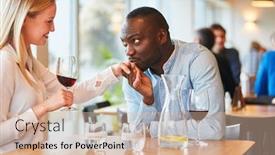  Presentation with restaurant - Amazing presentation having african-man-on-date backdrop and a soft green colored foreground