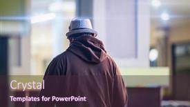  Presentation with feather - PPT theme with african-man-with-a-feather background and a wine colored foreground