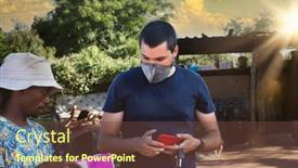  Presentation with hat - Slide set consisting of african-man-with-a-hat background and a tawny brown colored foreground