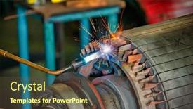  Presentation with rotor - Audience pleasing slides consisting of african-man-with-a-torch backdrop and a tawny brown colored foreground