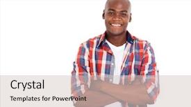  Presentation with pan african - Amazing presentation theme having african man with arms folded backdrop and a lemonade colored foreground