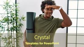  Presentation with curly hair - Presentation design enhanced with african-man-with-curly-hair background and a tawny brown colored foreground