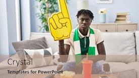  Presentation with hooligan - PPT layouts having african-man-with-dreadlocks-football background and a coral colored foreground