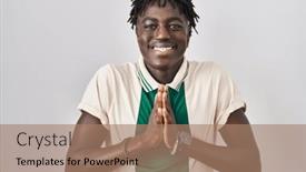  Presentation with forgiveness - Presentation consisting of african-man-with-dreadlocks-standing background and a coral colored foreground