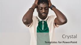  Presentation with migraine - Slide set consisting of african-man-with-dreadlocks-standing background and a lemonade colored foreground