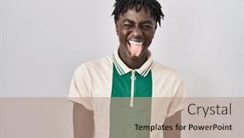  Presentation with emotion - Theme enhanced with african-man-with-dreadlocks-standing background and a coral colored foreground