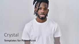  Presentation with crying - Presentation design enhanced with african-man-with-dreadlocks-wearing background and a light gray colored foreground