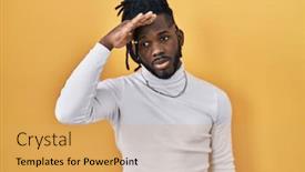  Presentation with crisis - Presentation featuring african-man-with-dreadlocks-wearing background and a yellow colored foreground