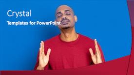  Presentation with african - Presentation theme having african-man-with-red-t background and a teal colored foreground