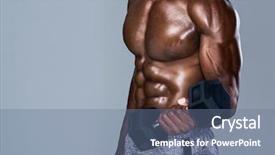  Presentation with lifting weights - Slide deck with african man with well define background and a ocean colored foreground