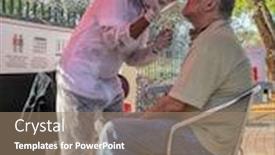  Presentation with covid - Beautiful slides featuring african-mobile-lab-for-covid backdrop and a coral colored foreground