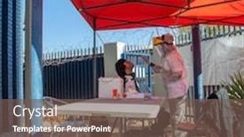  Presentation with covid - Cool new presentation with african-mobile-lab-for-covid backdrop and a violet colored foreground