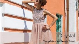  Presentation with pink - Theme with african model woman in pink background and a coral colored foreground