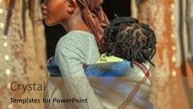  Presentation with baby girl - Presentation consisting of african-mother-carry-baby-girl background and a coral colored foreground