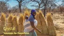  Presentation with mother child - Presentation theme having african-mother-carry-child background and a tawny brown colored foreground