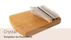  Presentation with musical instrument - Theme having african-musical-instrument-kalimba background and a coral colored foreground