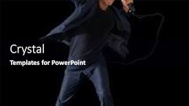  Presentation with singer - Presentation consisting of headphones holding an amplifier background and a black colored foreground