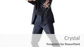  Presentation with singer - Beautiful PPT theme featuring headphones holding an amplifier backdrop and a white colored foreground