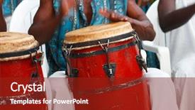  Presentation with african music - Beautiful PPT layouts featuring african musicians with red jembes backdrop and a tawny brown colored foreground
