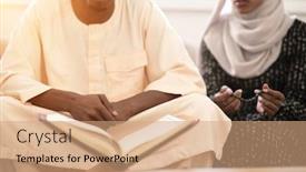  Presentation with islam quran - Amazing presentation theme having home in ramadan reading quran backdrop and a coral colored foreground