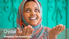  Presentation with muslim - PPT theme consisting of african muslim girl praying background and a coral colored foreground