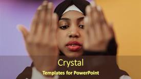  Presentation with woman muslim - Slide set with african-muslim-woman-wearing-hijab background and a tawny brown colored foreground