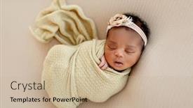  Presentation with sleeping baby - PPT theme having african-newborn-baby-girl-sleeping background and a coral colored foreground