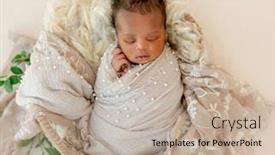  Presentation with newborn baby - Beautiful theme featuring african-newborn-baby-in-basket backdrop and a mint green colored foreground