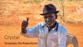  Presentation with old man - Theme with african-old-man background and a yellow colored foreground