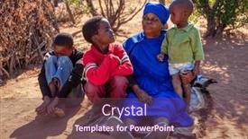  Presentation with blue - Presentation with african-old-woman and a tawny brown colored foreground