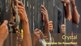  Presentation with african people - Audience pleasing presentation design consisting of african-people-at-a-protest backdrop and a tawny brown colored foreground