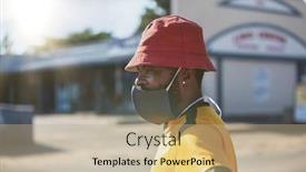  Presentation with african people - Presentation design consisting of african-people-in-the-township background and a coral colored foreground