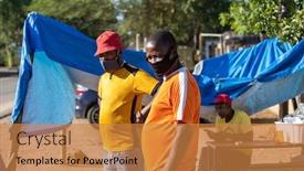  Presentation with african people - Theme with african-people-in-the-township background and a gold colored foreground