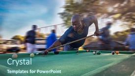  Presentation with african people - Presentation theme having african-people-playing-snooker background and a ocean colored foreground
