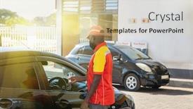  Presentation with petrol station - Presentation enhanced with african-petrol-attendant-checking-temperature background and a lemonade colored foreground