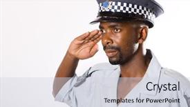  Presentation with africa - Colorful presentation theme enhanced with african policeman saluting backdrop and a lemonade colored foreground