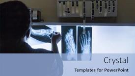  Presentation with radiologist - Cool new PPT theme with african-radiologist-doctor-checking backdrop and a light blue colored foreground