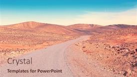  Presentation with adventure - Presentation theme enhanced with african-road-in-desert-landscape background and a coral colored foreground