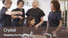  Presentation with teacher and students - Slide set featuring african salon - teacher training mature students background and a  colored foreground