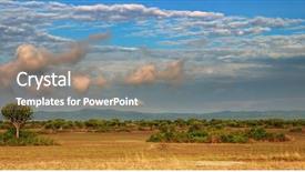  Presentation with savanna - Presentation theme featuring african savanna in queen elizabeth background and a gray colored foreground