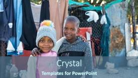  Presentation with siblings - PPT theme consisting of african-siblings-holding-each background and a ocean colored foreground