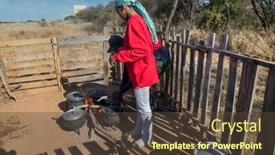  Presentation with street food - Presentation theme with african-street-food-vendors-traditional background and a tawny brown colored foreground