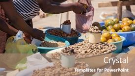  Presentation with peanuts - Slide deck enhanced with african-street-vendors background and a coral colored foreground