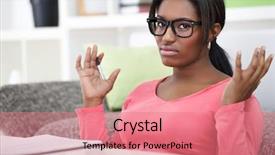  Presentation with give - Presentation theme enhanced with african student give up background and a coral colored foreground